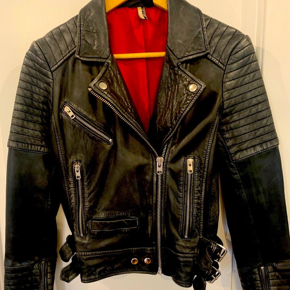Genuine Leather top shop/topman Jacket